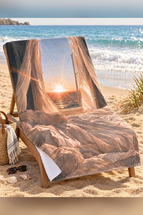 Sunrise Ocean Window Beach Towel — Coastal Gift